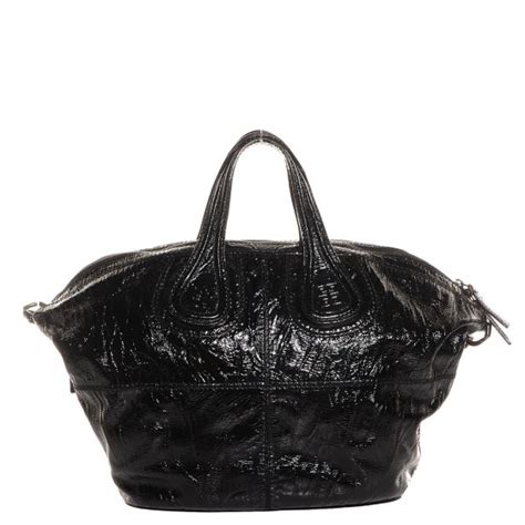 GIVENCHY Crinkled Patent Medium Nightingale Black